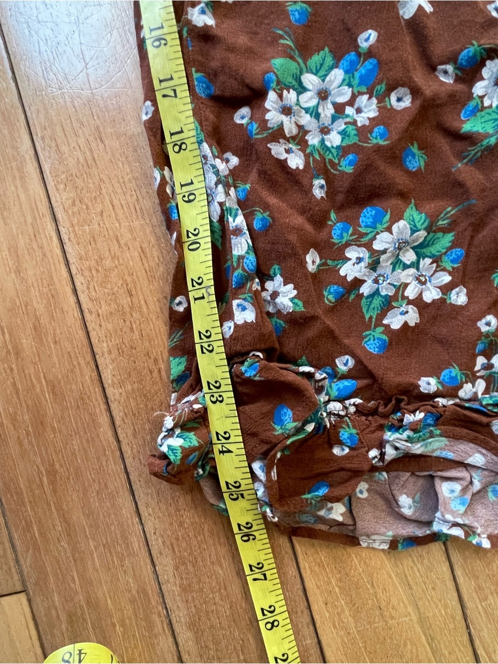 Batsheva Brown Lily Floral Pajama Set Size Small 2 Piece Ruffle Pants - Picture 11 of 13